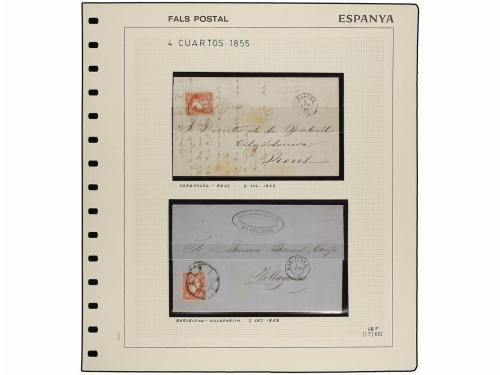 */° ✉ Δ ESPAÑA. Ed. 48F. 4 cuartos rojo, FALSO POSTAL, tipo 