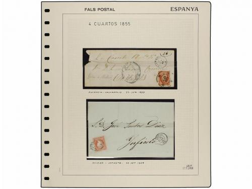 */° ✉ Δ ESPAÑA. Ed. 48F. 4 cuartos rojo, FALSO POSTAL, tipo 