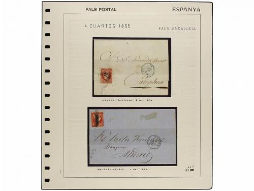 */° ✉ ESPAÑA. Ed. 48F. 4 cuartos rojo, FALSO POSTAL, tipo I 