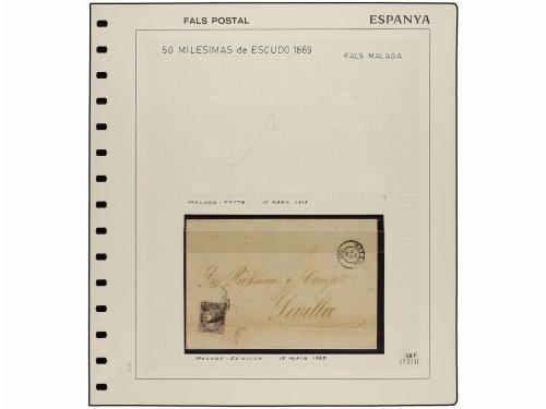 */° ✉ ESPAÑA. Ed. 98F. 50 mils. lila, FALSO POSTAL, tipo II.