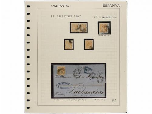 */° ✉ Δ ESPAÑA. Ed. 89F. 12 cuartos naranja, FALSO POSTAL. 2