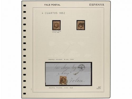 */° ✉ ESPAÑA. Ed. 58F. 4 cuartos castaño, FALSO POSTAL, tipo