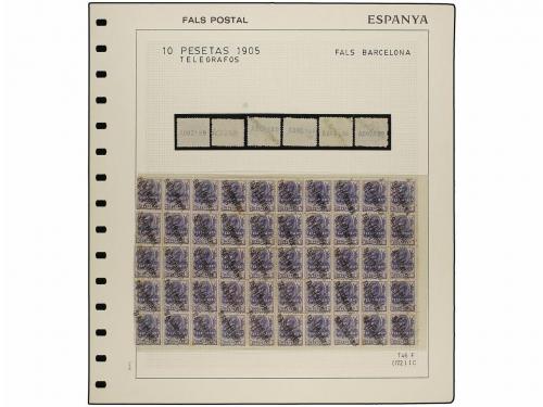 */° Δ ESPAÑA. TELÉGRAFOS. 10 pesetas azul violeta, colección