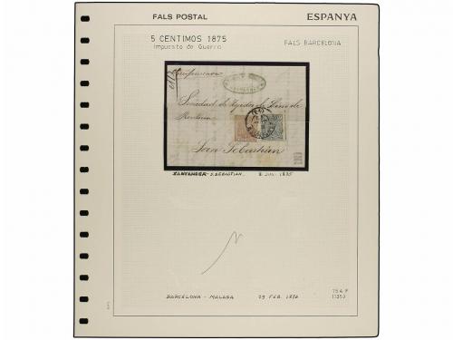 */° ✉ ESPAÑA. Ed. 154F. 5 cts. verde, FALSO POSTAL, tipo I. 