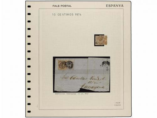 */° ✉ ESPAÑA. Ed. 153F. 10 cent. castaño FALSO POSTAL, tipo 
