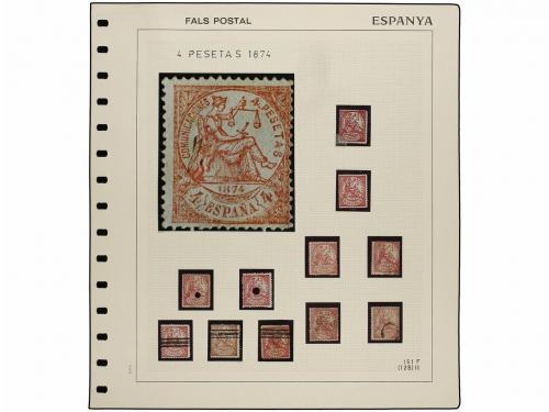 */° ESPAÑA. Ed. 151F. 4 pts. carmín, FALSOS POSTALES, tipo I