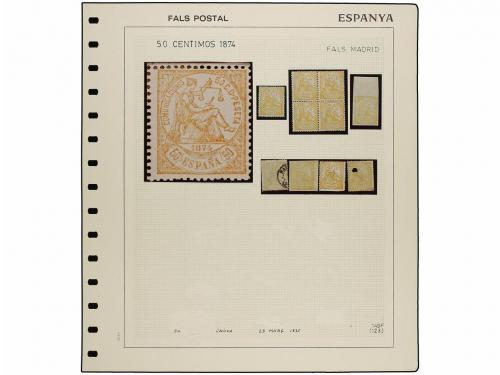 */° ESPAÑA. Ed. 145F y 149F. 10 cent. azul, FALSO POSTAL tip
