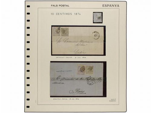 */° ✉ ESPAÑA. Ed. 145F. 10 cent. azul, FALSO POSTAL, tipo II
