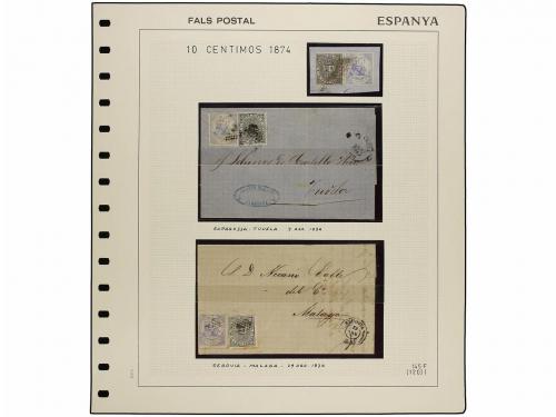 ✉ ESPAÑA. Ed. 145F. 10 cent. azul, FALSO POSTAL, tipo I. 7 s