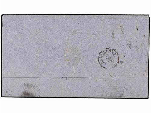 ✉ ESPAÑA. Ed. 121 F. 1873. MADRID a BARCEONA. 10 cts. azul F