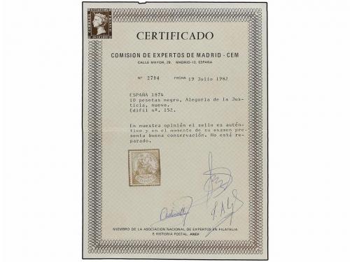 (*) ESPAÑA. Ed. 152F. 10 pts. negro. FALSO POSTAL, tipo II. 