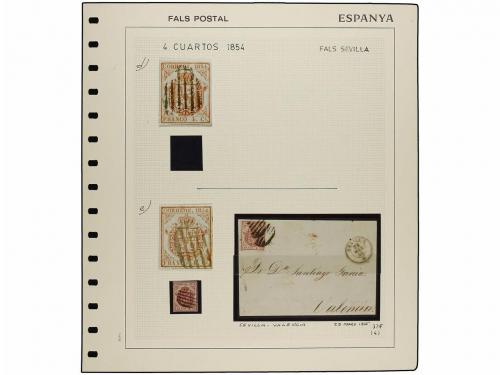 ° ✉ ESPAÑA. Ed. 33F. 4 cuartos carmín FALSO POSTAL. Sellos u
