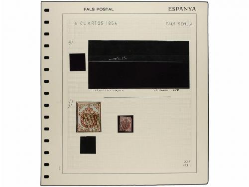 ° ✉ ESPAÑA. Ed. 33F. 4 cuartos carmín FALSO POSTAL. Sellos u