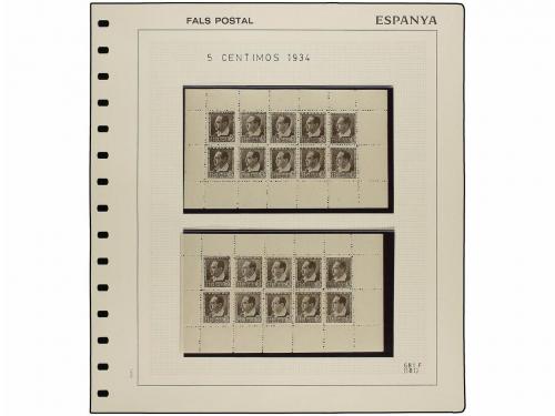 */° ESPAÑA. Ed. 681F. 5 cts. castaño FALSO POSTAL. 2 sellos 