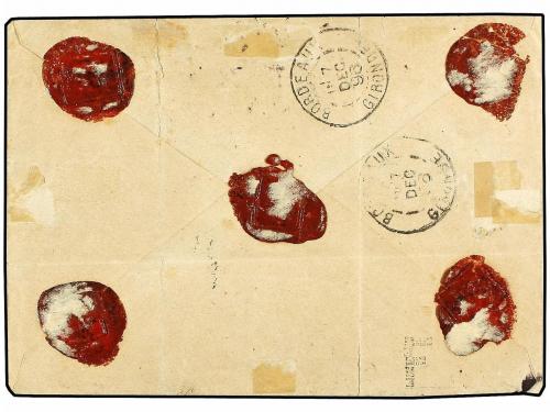 ✉ ESPAÑA. Ed. 226 F. 1896. BARCELONA a BURDEOS (Francia). 1 
