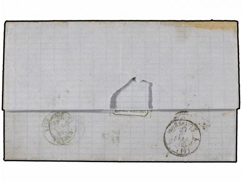 ✉ ESPAÑA. Ed. 70 F. 1865. BARCELONA a FRANCIA. 12 cuartos az