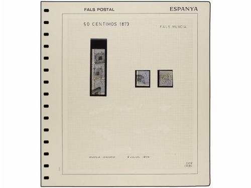 */° ESPAÑA. Ed. 137 F. 50 cts. azul FALSO POSTAL. 29 sellos 