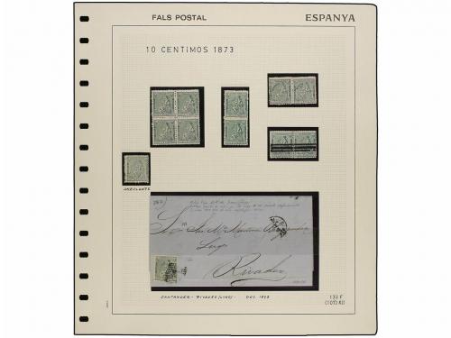 */° ✉ ESPAÑA. Ed. 133 F. 10 cent. verde FALSO POSTAL tipo XI