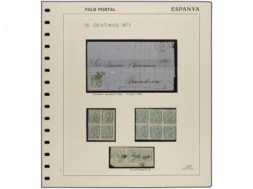 */° ✉ ESPAÑA. Ed. 133 F. 10 cent. verde FALSO POSTAL tipo XI
