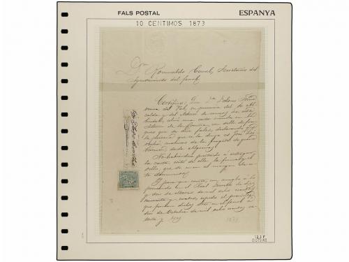 */° ✉ ESPAÑA. Ed. 133 F. 10 cent. verde FALSO POSTAL tipo XI