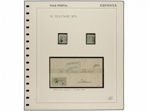 */° ✉ ESPAÑA. Ed. 133 F. 10 cents. verde FALSO POSTAL tipo I