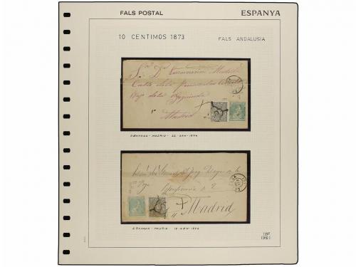 */° ✉ Δ ESPAÑA. Ed. 133 F. 10 cent. verde FALSO POSTAL tipo 
