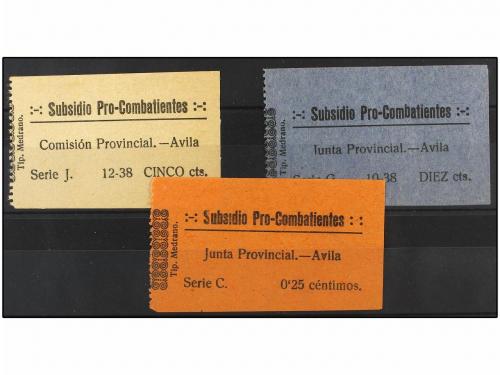 ESPAÑA GUERRA CIVIL. 5, 10 y 25 cts. SUBSIDIO PRO-COMBATIENT