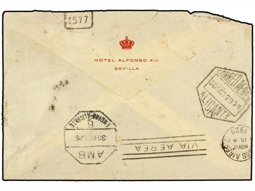 ✉ ESPAÑA. Ed. 296 (5), 320. 1929. MADRID a BUENOS AIRES. 50 