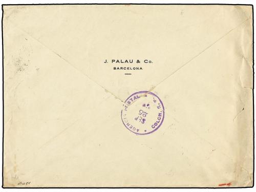 ✉ ESPAÑA. Ed. 270, 274. 1920. BARCELONA a COLON (Panamá). 15