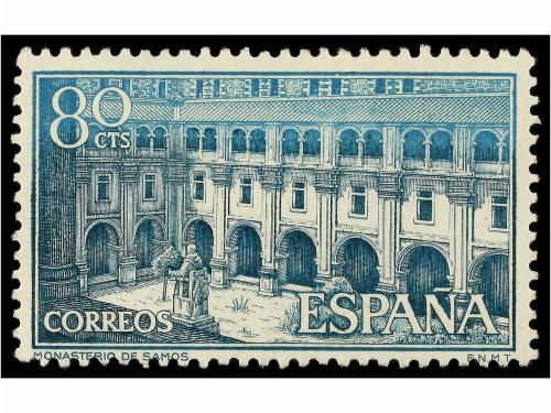 ** ESPAÑA. Ed. 1322ic. MONASTERIO DE SAMOS. 80 cts. verde y 