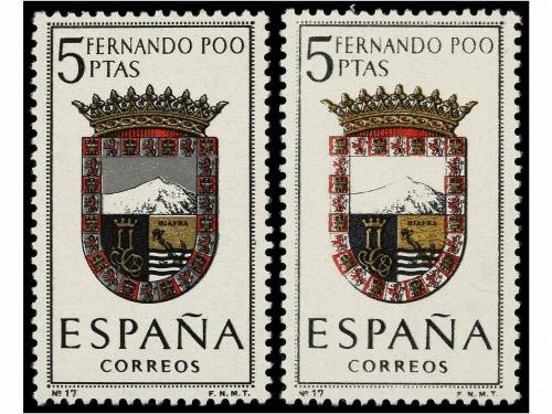 ** ESPAÑA. Ed. 1485ef. ESCUDOS. FERNANDO POO. 5 pts. multico