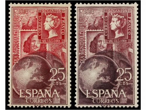 ** ESPAÑA. Ed. 1595ef. DÍA MUNDIAL DEL SELLO. 25 cts. lila y