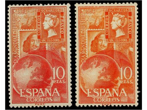 ** ESPAÑA. Ed. 1597ef. DÍA MUNDIAL DEL SELLO. 10 pts. rojo y
