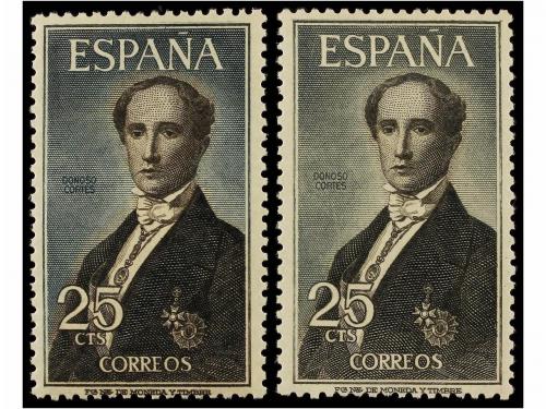** ESPAÑA. Ed. 1653ef. PERSONAJES. 25 cts. negro y verde FAL