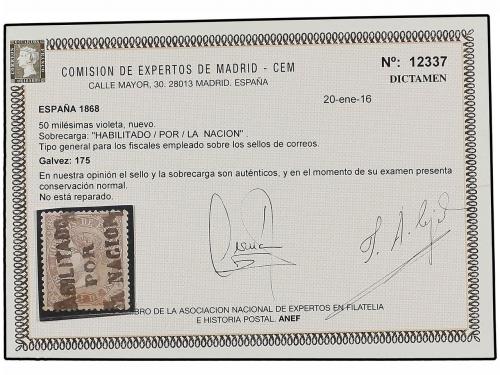 (*) ESPAÑA. Ed. 98. 50 mils. violeta HABILITADO/POR/LA NACIO