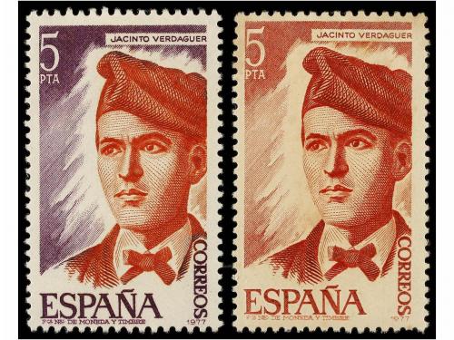 ** ESPAÑA. Ed. 2398ef. JACINTO VERDAGUER. 5 pts. lila y rojo