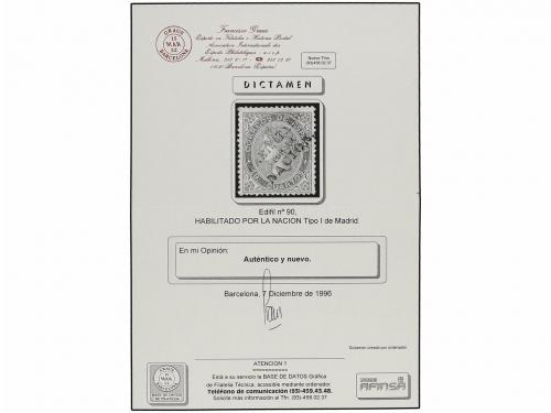(*) ESPAÑA. Ed. 90. 19 cuartos rosa. HABILITADO/POR LA/NACIO