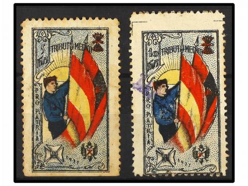 ESPAÑA GUERRA CIVIL. MÁLAGA. 5 cts. y 10 cts. TRIBUTO MÉDICO