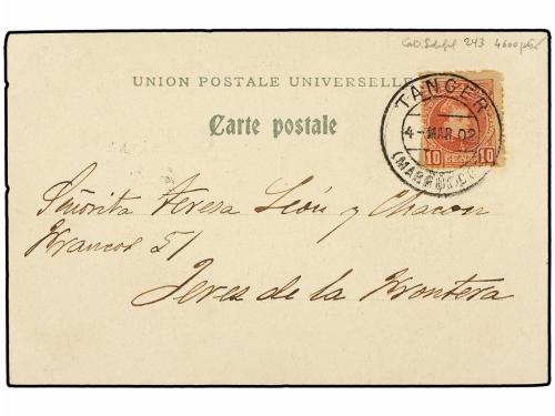 ✉ COLONIAS ESPAÑOLAS: TANGER. 1902-03. Cinco tarjetas postal
