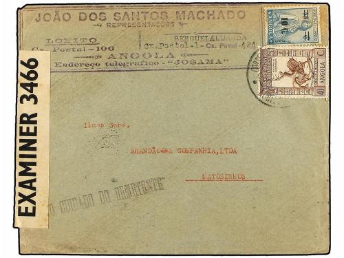 ✉ ANGOLA. 1939-42. Conjunto de 6 cartas, diversos franqueos.