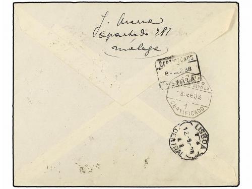 ✉ ESPAÑA E. LOCALES PATRIOTICAS: HUEVAR. Ed. 15/28. 1938. HU