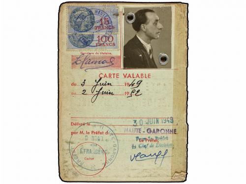 ✉ ESPAÑA GUERRA CIVIL. 1949. CARNET DE REFUGIADO ESPAÑOL en 