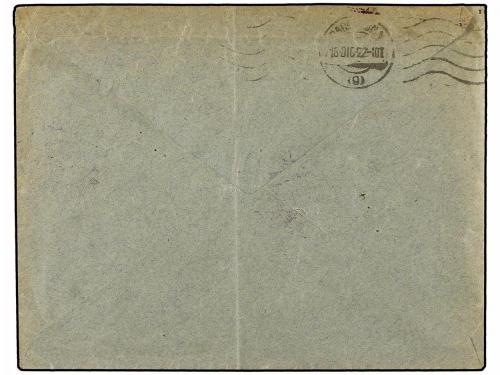 ✉ ESPAÑA. Ed. 273. 1922. SANAHUJA a BARCELONA. 20 cts. viole