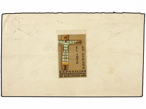 ✉ ESPAÑA. Ed. 319. 1930. BARCELONA a INGLATERRA. 40 cts. azu