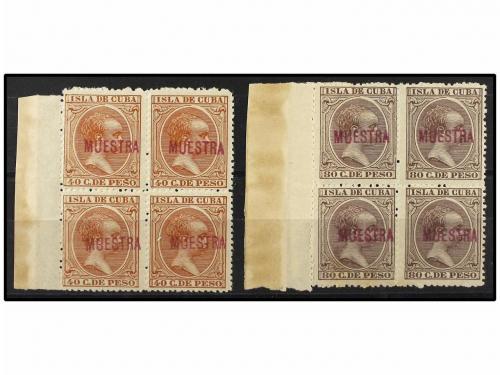* COLONIAS ESPAÑOLAS: CUBA. Ed. 152 y 153. 40 cts. castaño c