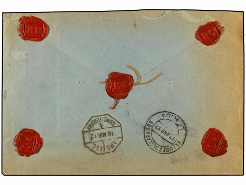 ✉ ESPAÑA. Ed. 252 (6), 253, 269, 274. 1912. MONTBLANCH a LÉR