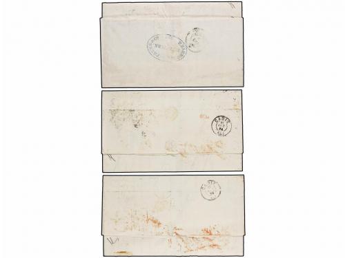 ✉ ESTADOS UNIDOS. 1874-78. Tres cartas de NEW YORK a CÁDIZ, 