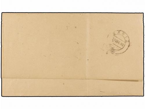 ✉ PUERTO RICO. Ed. 58 (4). 1888. S. JUAN a CÁDIZ. 4 mils. gr