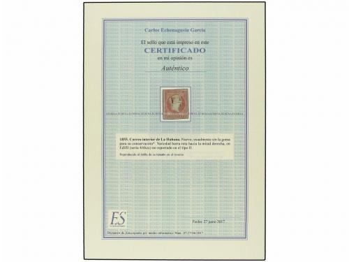 (*) CUBA. Ed. 4A. Y 1/4 s. 2 reales carmín. Tipo II, varieda