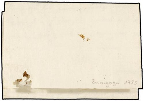 ✉ ESPAÑA: PREFILATELIA. 1785. ZARAGOZA a CALAF. Marca ARA/GO
